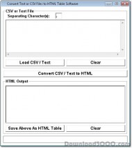 Convert Text or CSV Files to HTML Table Software screenshot